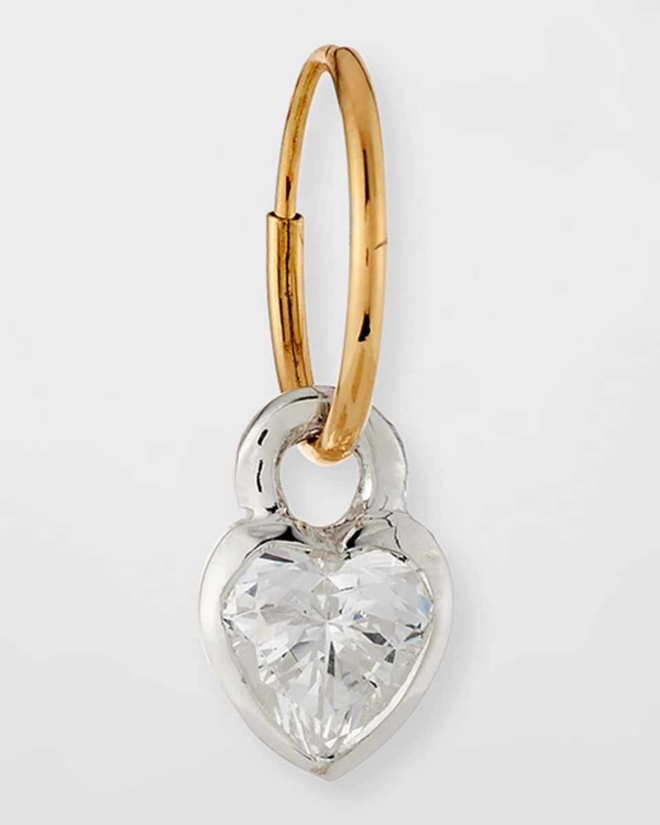 Bezel Heart Single Earring with Cubic Zirconia
